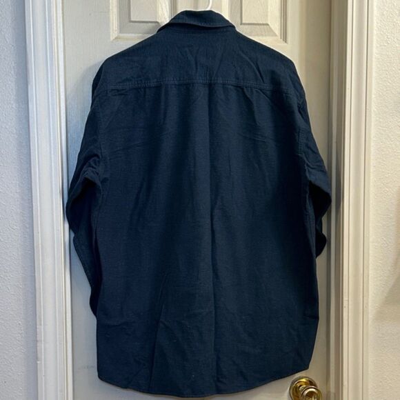 Red Head Button Down Flannel Shirt Mens Large Outdoor Work Blue Long Sleeve Fall - Picture 7 of 11